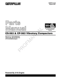Caterpillar Cat CP 563 CS 563 Vibratory Compactor Parts Catalog Manual KEBP0114 - Picture 1 of 1