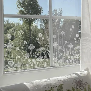 Botanisches Ätzglas Transparent Fensterfolie Dekoglas Fensterdeko,... - Bild 1 von 6