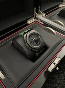 CASIO G-SHOCK GA-2100 CUSTOM CASIOAK MOD STAINLESS STEEL ROYAL GREEN - Picture 1 of 6