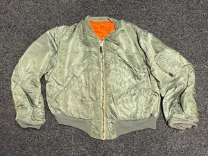 Vintage 1968 Alpha Industries USAF Flight MA-1 Reversible Bomber Jacket Large - Picture 1 of 3