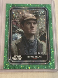 2023 Topps Star Wars Flagship Syril Karn VERDE Lámina Paralelo 099/499 Andor #80 - Imagen 1 de 3