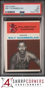 1961 FLEER #8 WILT CHAMBERLAIN RC WARRIORS HOF PSA 7 (MC) - Picture 1 of 3