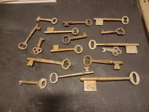 Lote de 16 llaves esqueleto vintage cerradura puerta gabinete China  - Imagen 1 de 3