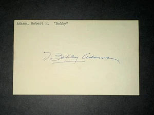 1940er REDS: Bobby Adams, SIGNIERT 3x5 (JS), gestorben 1996 - Bild 1 von 1
