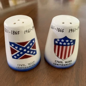 Vintage Civil War Centennial Salt & Pepper Shaker Set ca. 1961 RARE Set in VGC - Picture 1 of 12