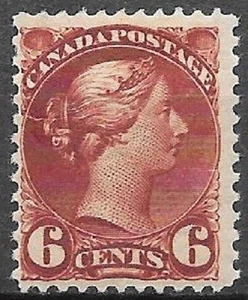 Canada 1888 Small Queens 6c chocolate Unitrade #43a Mint hinged read see scans - Picture 1 of 2