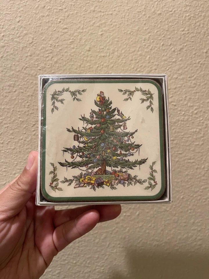 VTG Spode Christmas Tree Coaster Set of 6 New! Unopened - Image 1 of 4