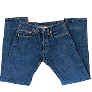 LEVI'S 501 Jeans Herren 31×32 blau dunkle Waschung Button Fly - Bild 1 von 14