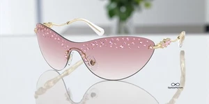 SWAROVSKI SK7023 40138D Pale Gold Clear Gradient Pink 37 mm Damen Sonnenbrille - Bild 1 von 2