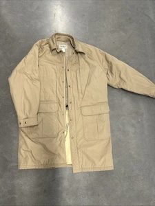 Vintage LL Bean Parka Jacke Herren Large hellbraun Wolle gefüttert Stadion langer Mantel USA - Bild 1 von 5