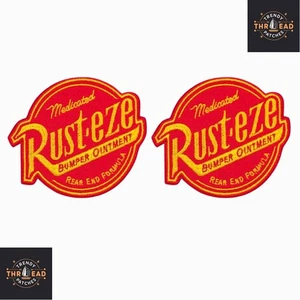 Rust-eze Logo Disney & Pixar Cars Movie Embroidered Iron-On Patch - Picture 1 of 8