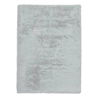 Linon Maven Faux Rabbit 3' x 5' Accent Rug in Pastel Blue - Image 1 of 4