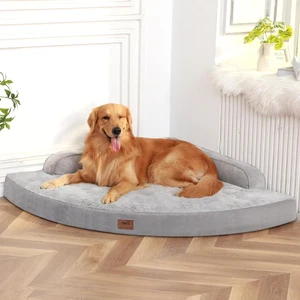 Colchón grande de espuma viscoelástica para cama de perro XL con cubierta impermeable lavable - Imagen 1 de 12