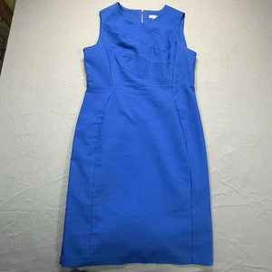 Womens Calvin Klein Cobalt Blue Sheath Dress Size 12 Scuba - Picture 1 of 14