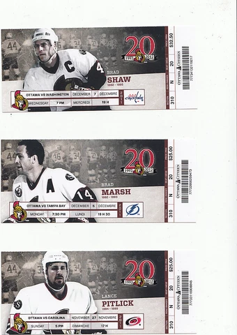 OTTAWA SENATORS VS CAROLINA HURRICANES FULL TICKET STUB LANCE PITLICK 11/27/11 Cover