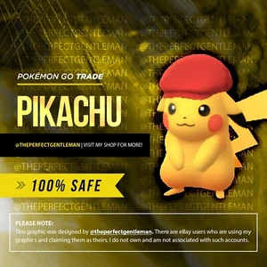 Pikachu Rei's Cap Pokemon #025 GO Gen 1 Kanto - Picture 1 of 4