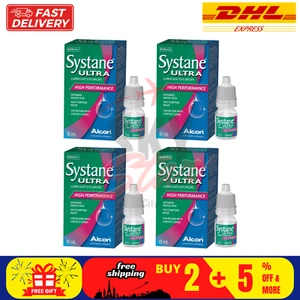 4 X Alcon Systane Ultra Lubricant Eye Drops High Performance 10ml DHL EXPRESS - Picture 1 of 19
