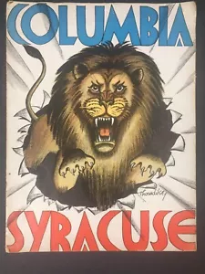 Vintage 1934 College Football Programm Columbia Syracuse mit Farbe Centerspread Anzeige - Bild 1 von 12