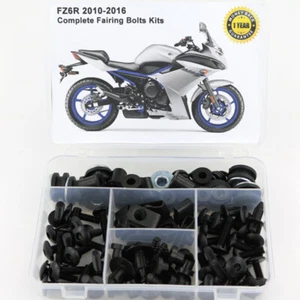 Fit For Yamaha FZ6R 10-16 Complete Fairing Bolts Kit Bodywork Screws Bolts Black - Picture 1 of 9