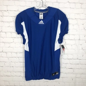 New Adidas Football Jersey Mens Large Blue Practice Techfit Hyped Short Sleeve - Picture 1 of 10