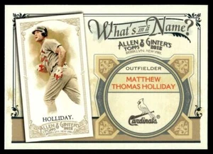 2012 Topps Allen & Ginter What's in a Name? MATT HOLLIDAY - Picture 1 of 2