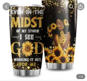20 oz insulated STAINLESS tumbler mug black women in god JESUS CHRIST AFRICAN - Imagen 1 de 3