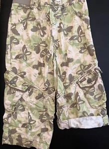 The Chidren’s Place Green Butterfly Camo Cotton Capri Pants w/ adj length Size 8 - Picture 1 of 7