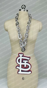 New MLB ST LOUIS CARDINALS SILVER Jumbo Big Fan Chain Necklace Foam MI USA - Picture 1 of 3