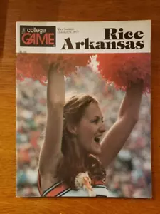 1977 Rice Owls Vs Arkansas Razorbacks College Football Program NM - Picture 1 of 2
