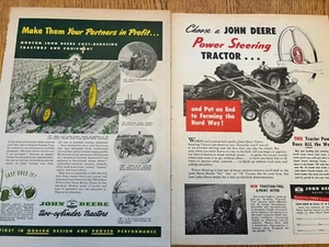 PÁGINA DE PUBLICIDAD VINTAGE JOHN DEERE - TRACTOR Y CULTIVADOR B - 1950 - Imagen 1 de 1