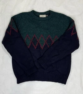 Gap Blue & Green Wollpullover Herren Medium Argyle Muster Vintage 90s Cabincore - Bild 1 von 4