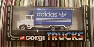 Corgi Trucks Scania ADIDAS cargo truck from 1983. New Old Stock In Original Box.