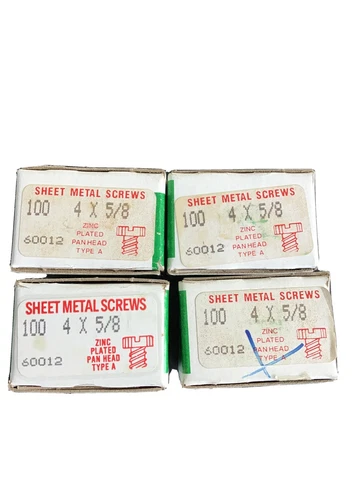 Lot Of 400. 5/8” X 4 Pan Head Slotted Sheet Metal Screws  Fast-Rite 60012 Type A Cover