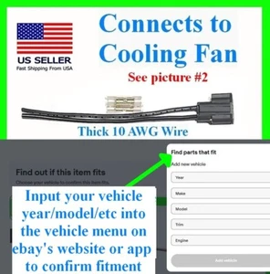 fits Ford Dodge Chevy Cooling Fan Connector Plug Pigtail Wiring Radiator Fans - Picture 1 of 2