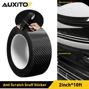 10FT Car Door Protector Sill Scuff Cover Sticker Antiscratch Carbon Fiber EAR - Bild 1 von 12