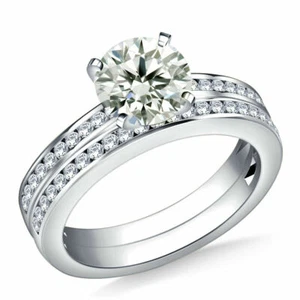2.09 Ct Vvs1 Near White Moissanite Diamond Round 925 Silver Bridal Ring Size 7 - Picture 1 of 3