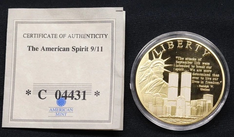 2011 AM Liberty "The American Spirit" September 11th Commemorative Coin w/COA Cover