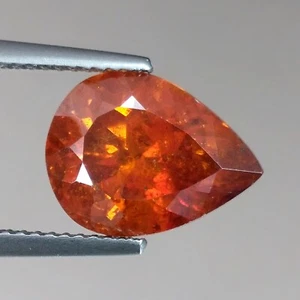 6.65cts Rare Gem Pear Red Orange Natural Sphalerite Spain Loose Genuine Gemstone - Picture 1 of 5