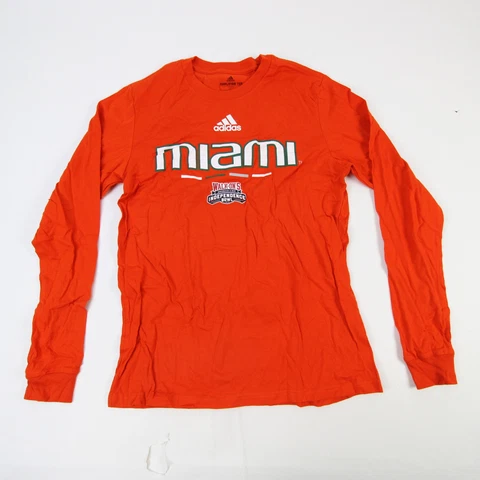 Miami Hurricanes adidas Amplifier Long Sleeve Shirt Men's Orange Used Cover