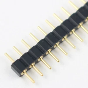 100Pcs Gold Plated 2.54mm Pitch Male 40 Pin Single Straight Round Header Strip - Bild 1 von 7
