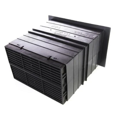 Rytons schwarz 9"×6" Hohlwand Teleskop Lüftungsset mit Hit & Miss Gitter