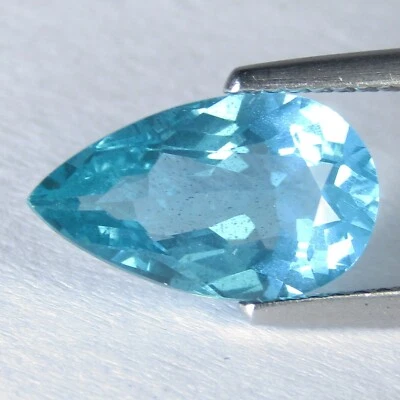 Piedra preciosa en forma de pera de 3,06 quilates apatita verde menta natural genuina 13x7,6x4,6 mm Foto 1 de 3
