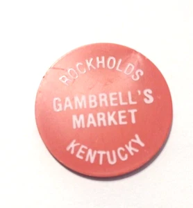 25 Cent - Red Token - Food Stamp Credit - Rockholds Kentucky Gambrell's Market - Picture 1 of 2