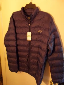 NWT Mens Large Navy Callaway Lightweight Full-Zip Puffer Peacoat Jacket New $95 - Picture 1 of 3