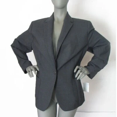Novo com etiquetas Lands End Tamanho: 20 (alto) Blazer Cinza Poli/Mistura de Lã 1 Botão Jaqueta, Forrada - Imagem 1 de 4