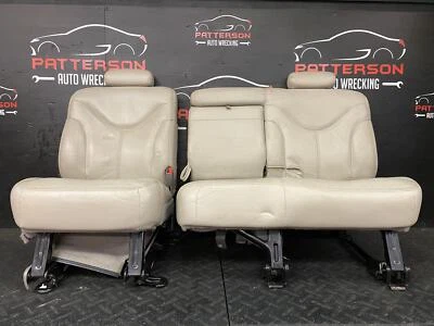 01 GMC YUKON XL 1500 PAIR OF REAR 2ND ROW LEATHER SEATS SHALE / PEWTER 92I - Image 1 of 4