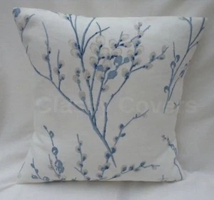 Laura Ashley Designer Cushion Cover PUSSY WILLOW White/Seaspray Various Sizes - Picture 1 of 2