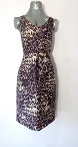 Abito donna J.Crew stampa leopardata scollo a V lana e seta foderato intero taglia 12 - Foto 1 di 7