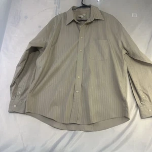 Pronto Uomo Sand Color Dress Shirt Long Sleeve Large 17 34/35 Mens Non Iron - Picture 1 of 10