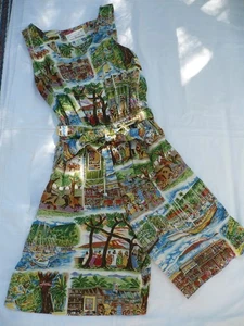 Reyn Spooner Ladies One Piece Romper, Guy Buffet Collection, Hawaiian Print, S - Picture 1 of 8
